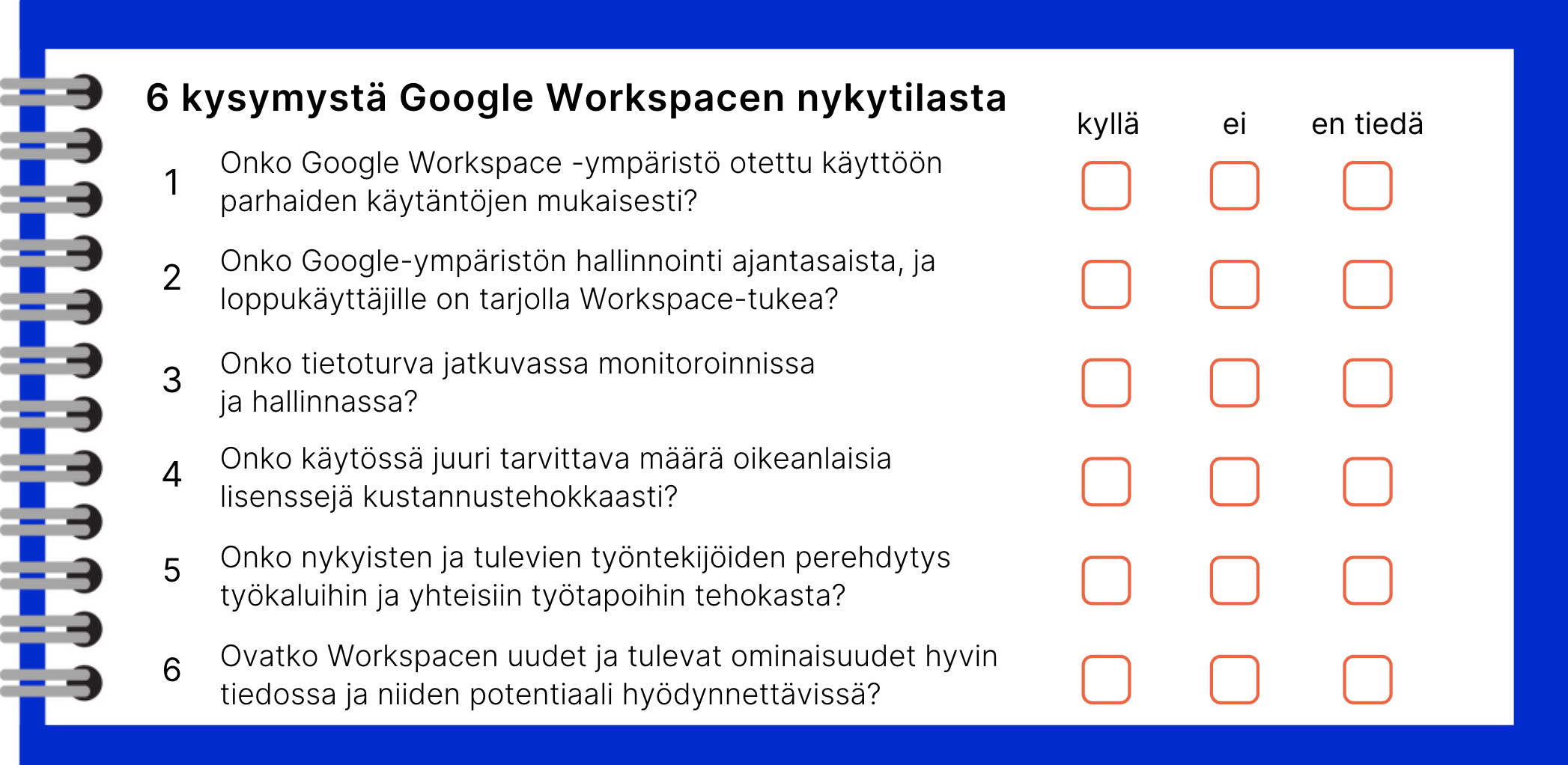 6 kysymystä Google Worspace -ympäristöstä