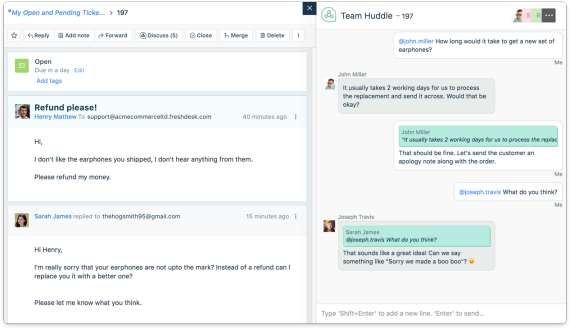 Freshdesk yhteistyöskentely