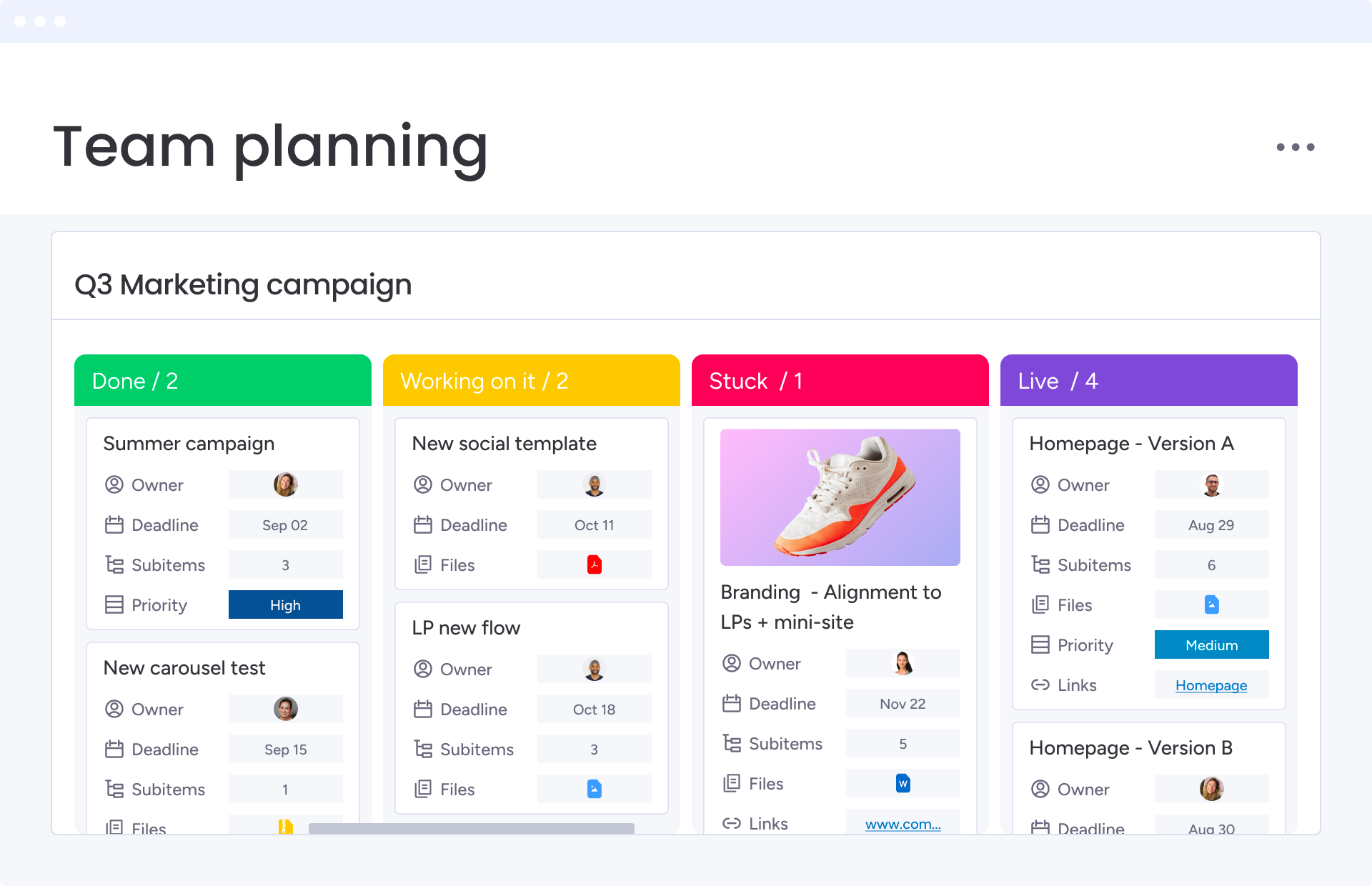 monday crm deals team